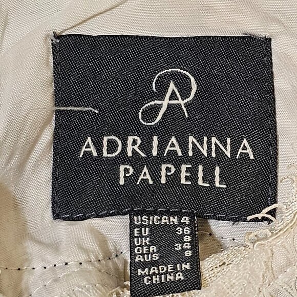 Adrianna Papell Sheath Dress Womens 4 Nylon‎ Blend Black White Lace Floral Mini - Picture 16 of 16